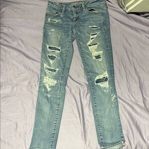 American Eagle Outfitters Women's Distressed Denim Skinny Jeans